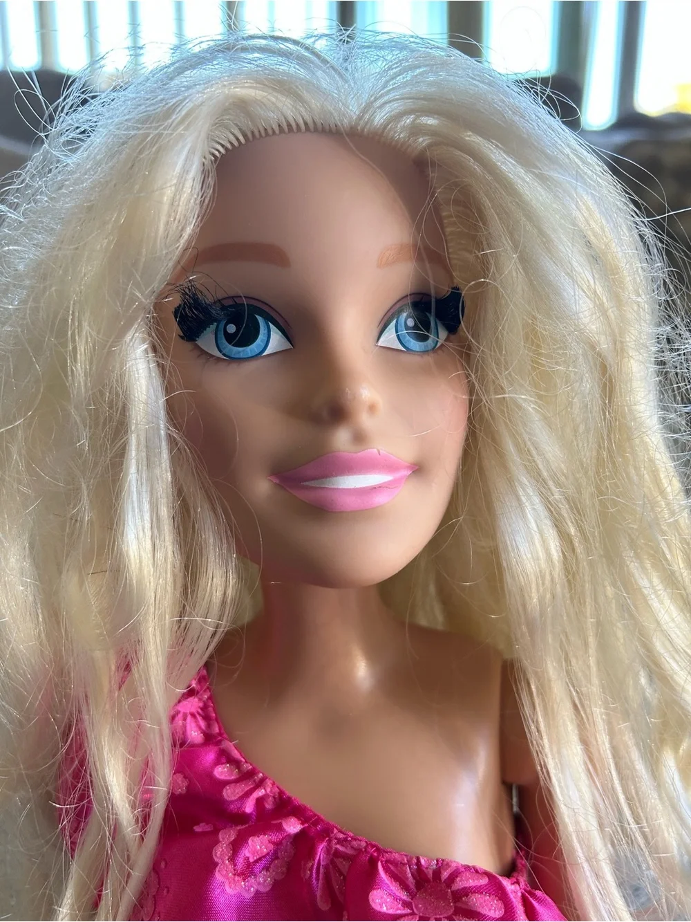Barbie Fashion Doll Outfit Set - Pink Top with Teal and White Striped Skirt 28”
